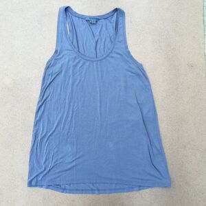 Vince Tank Top Size S Gray Micro Modal Scoop Neck Drape Hem Loose Fit